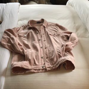 Pink jersey denim style jacket